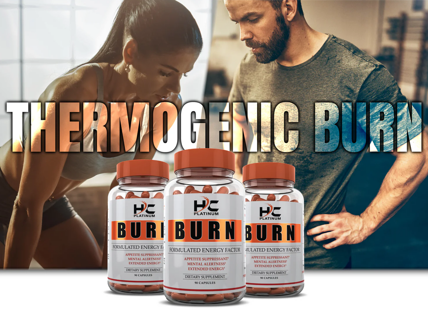 HC Platinum "Burn" bottles, a thermogenic fat burner