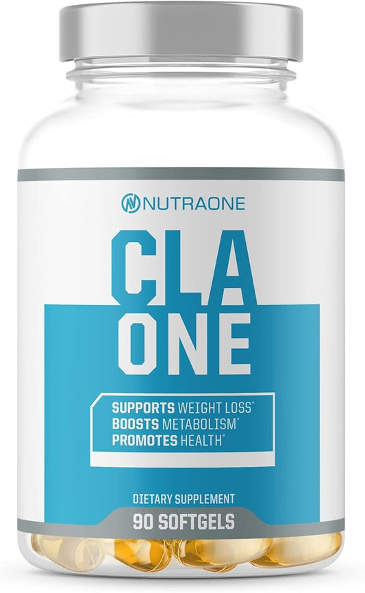 Bottle of CLAOne by NutraOne, a natural, stimulant-free supplement for weight management and metabolism support.
