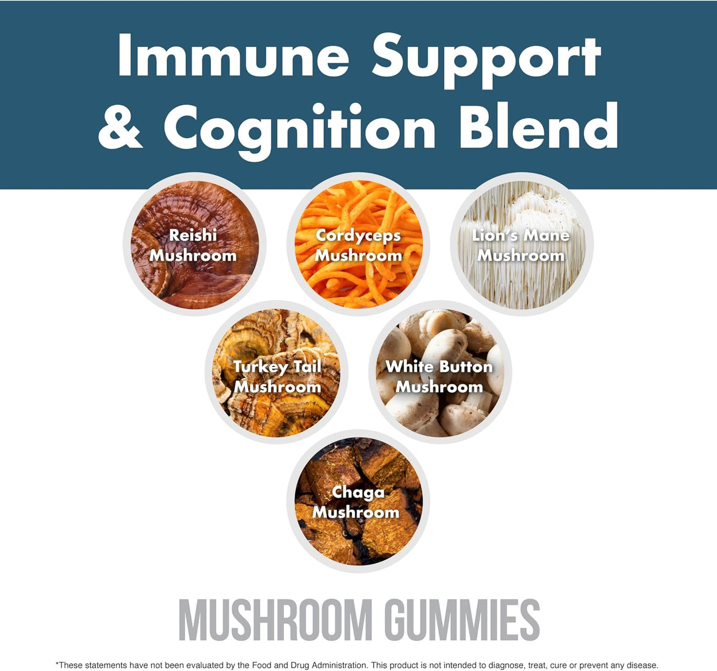 Mushroom Gummies by NutraOne immune support & cognition blend