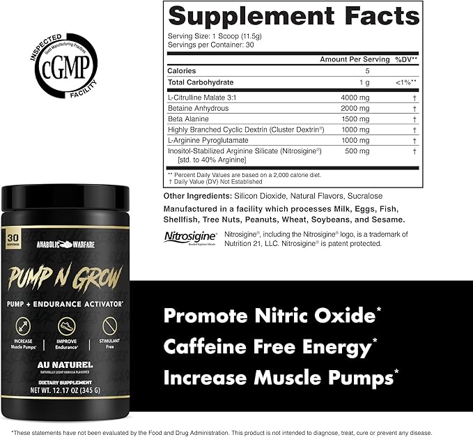 Anabolic Warfare Pump-N-Grow bottle supplement facts