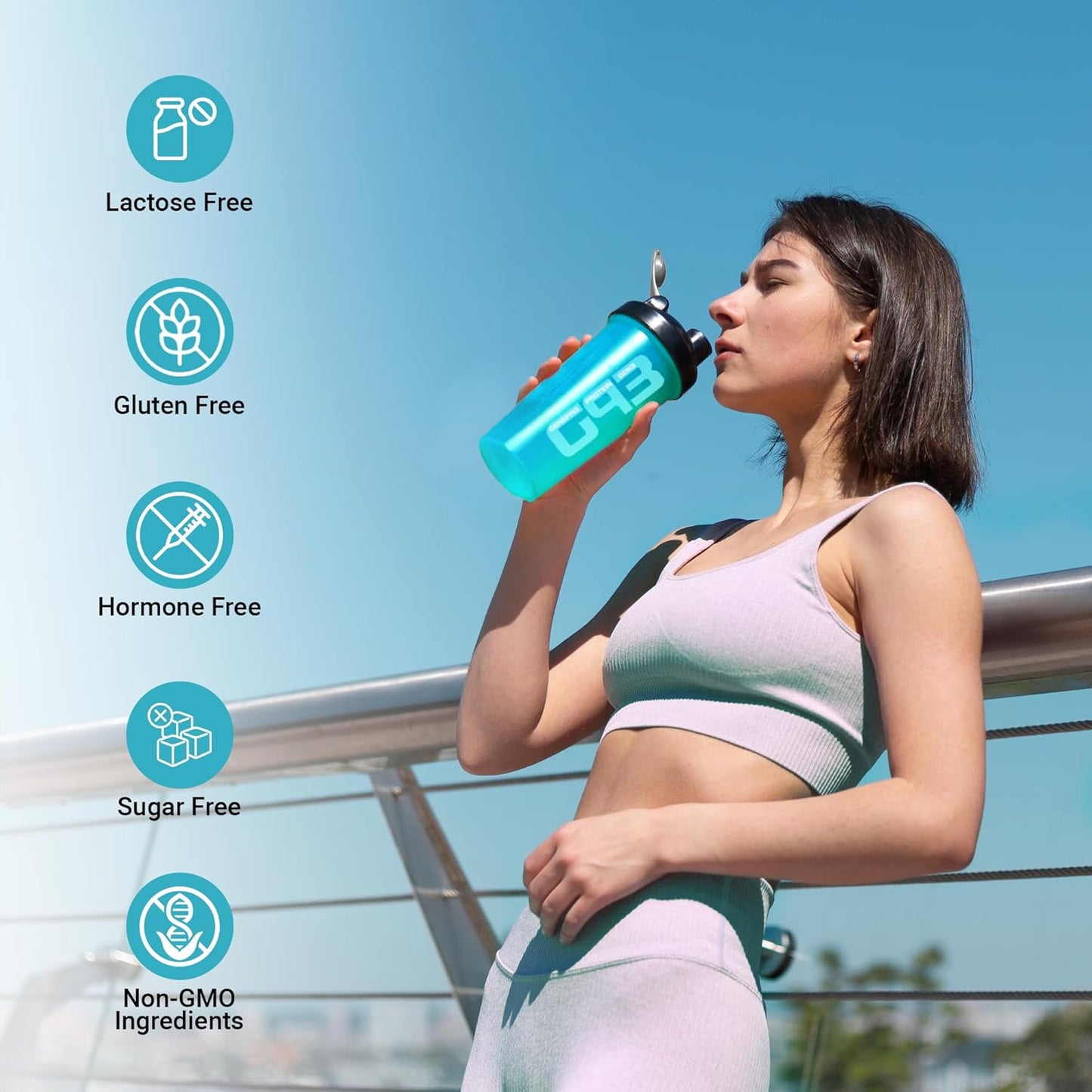 GENEPRO Next Generation Unflavored Protein Powder- lactose, gluten, hormone, sugar, nongmo Free