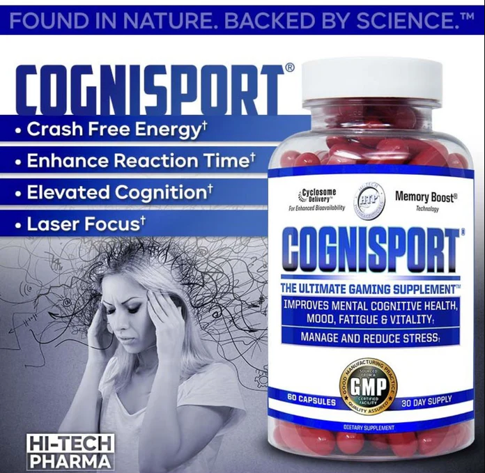 Cognisport by Hi-Tech, crash free energy, enhance reaction time, laser focus