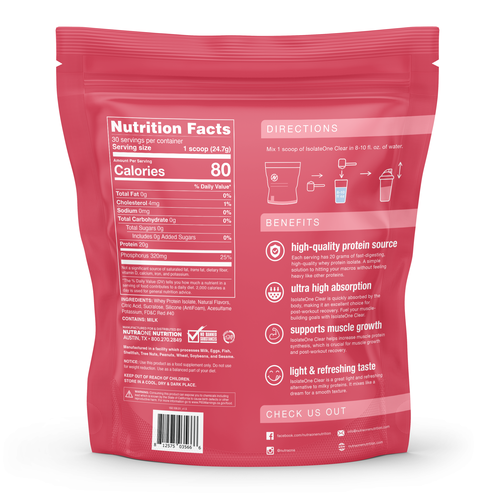IsolateOne Clear Protein by NutraOne