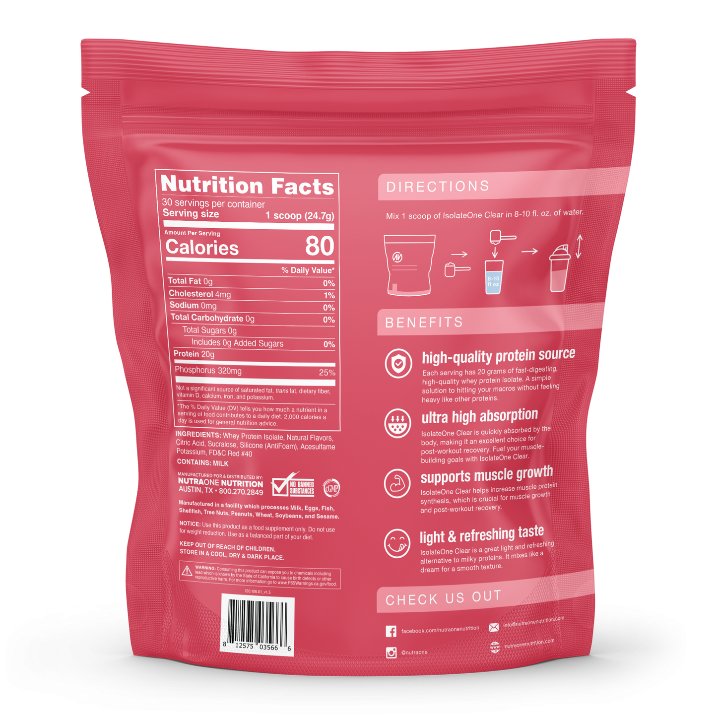 IsolateOne Clear Protein by NutraOne