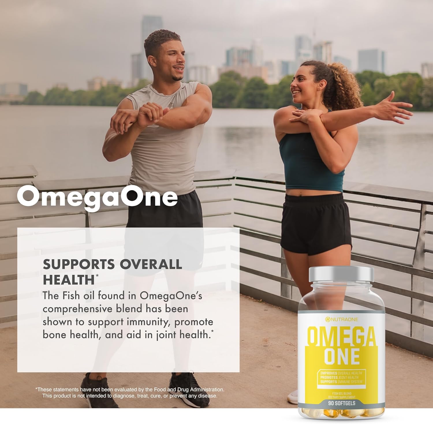 omega one by nutraone bottle and benefits supporting brain function, bone and joint health, digestive support, and promotes healthy hair, skin, nails