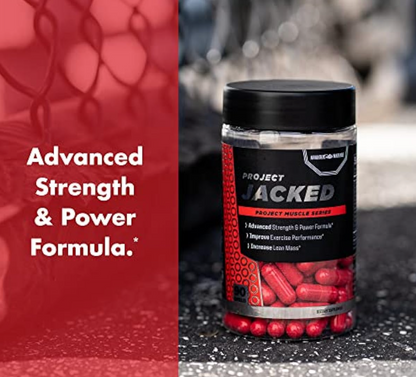 Anabolic Warfare Project Jacked supplement bottle, designed to support strength, power, and lean muscle growth.