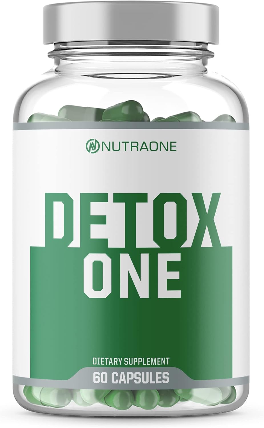 Bottle of DetoxOne by NutraOne—30-day detox cleanse supplement